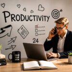 Entrepreneur working in a modern productivity-focused workspace representing sustainable focus and the best nootropics for entrepreneurs in 2026